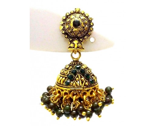 Golden Oxidized Earrings Jhumka Jhumki Imitation Jewelry Drop Dangle Long E29